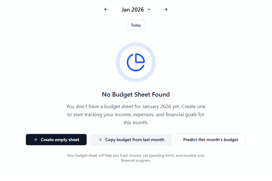 New budget page options